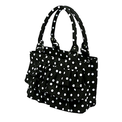 Black & White Polka Dot Ruffle Scripture Case lds scripture cases, lds scripture totes, lds scripture case, lds scripture tote, ruffle scripture case