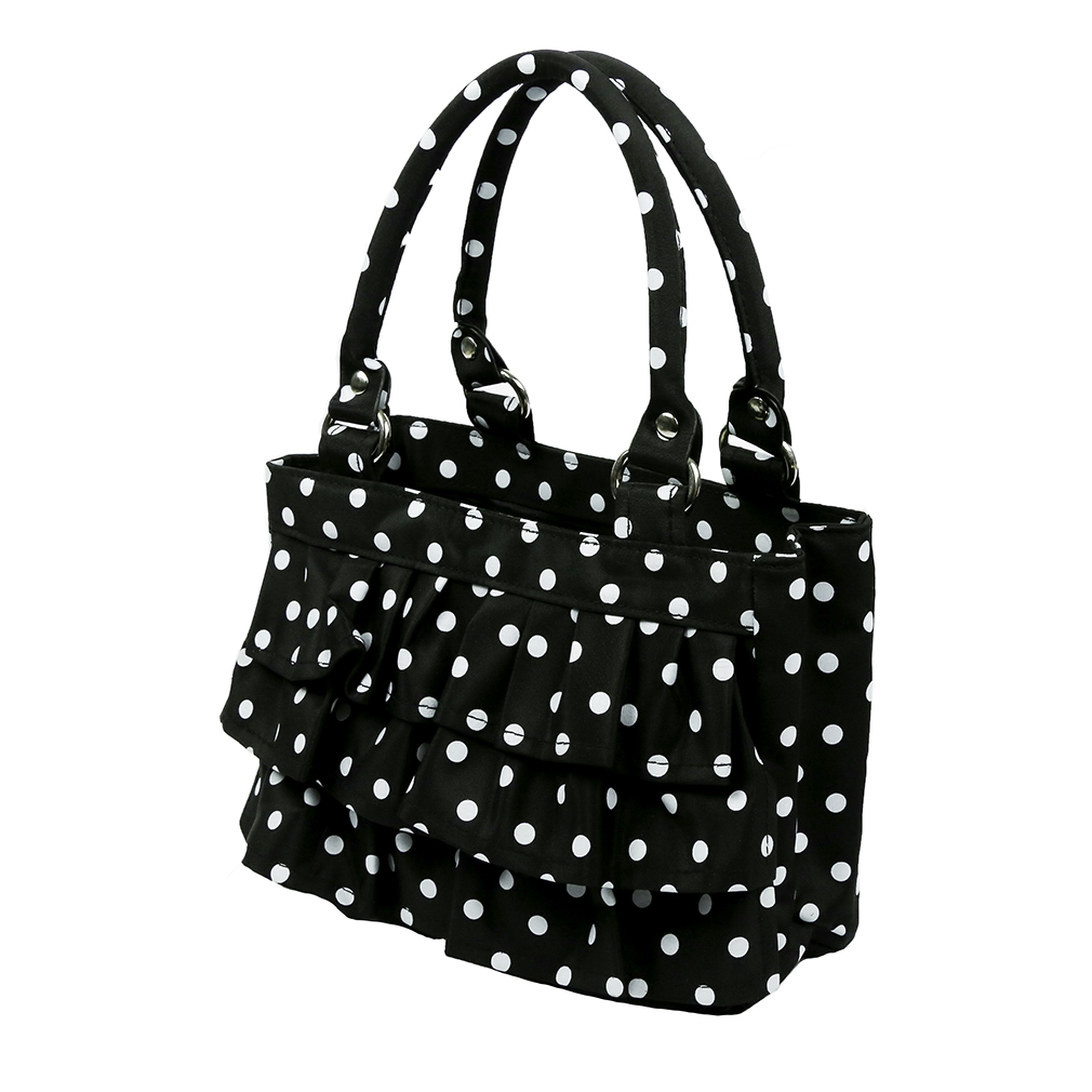 Black & White Polka Dot Ruffle Scripture Case - BM-ANGELA-BLACK