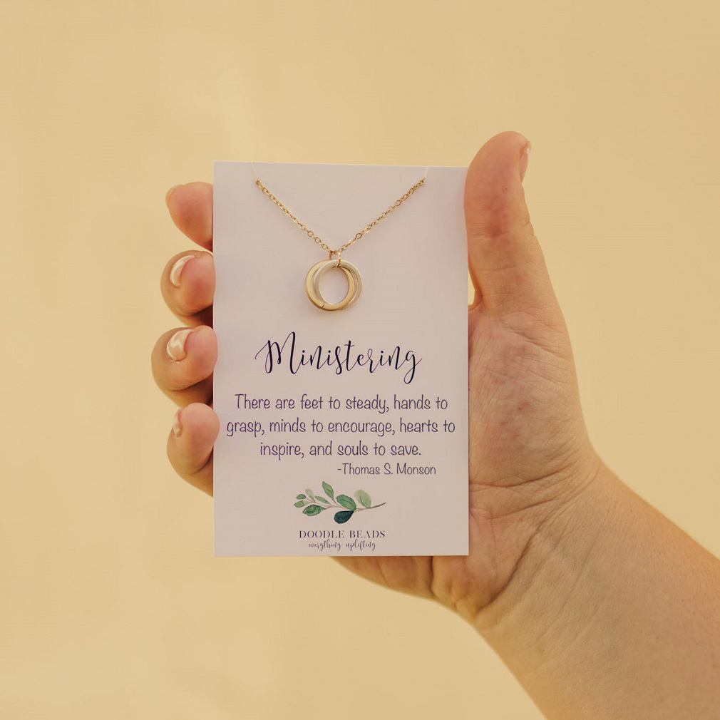 Ministering Double Ring Necklace - DBS-MJ224G