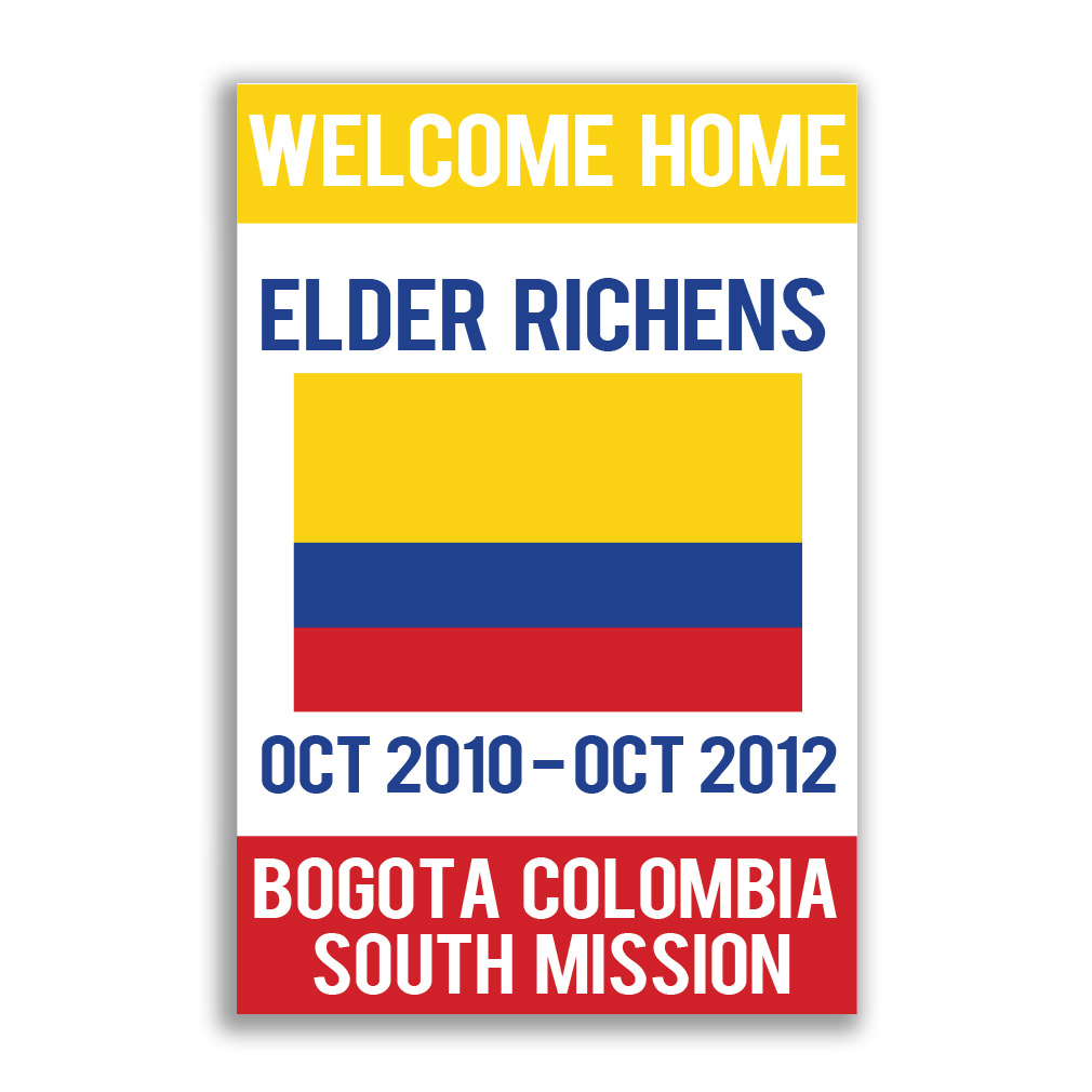 Handheld Flag Missionary Welcome Home Sign - Elder - LDP-MSPST333