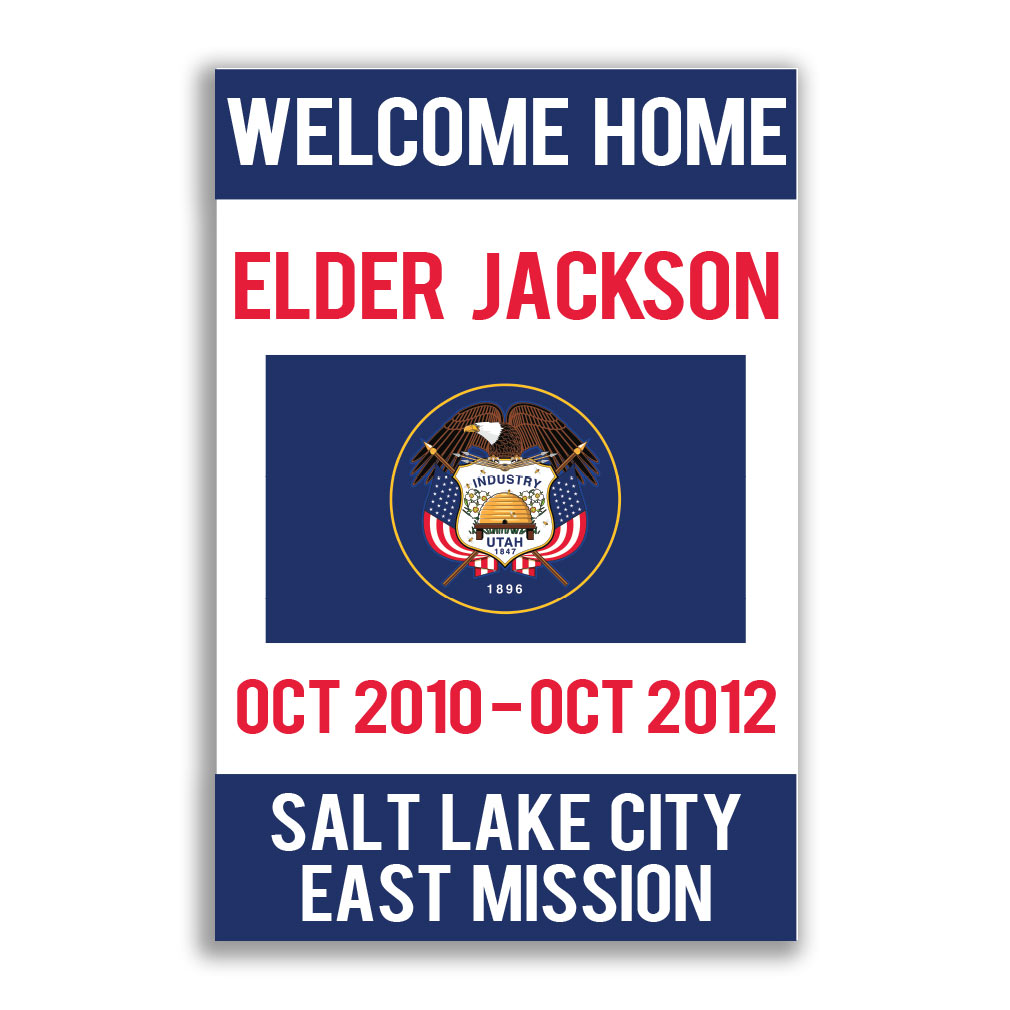 Handheld Flag Missionary Welcome Home Sign - Elder - LDP-MSPST333