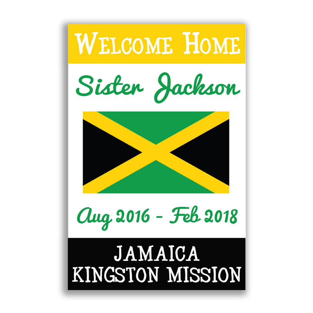 Handheld Flag Missionary Welcome Home Sign - Sister - LDP-MSPST334