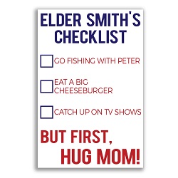Handheld Checklist Missionary Welcome Home Sign