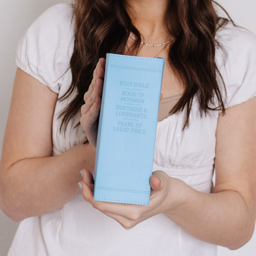 Hand-Bound Simulated Leather Quad - Breezy Blue - LDP-HB-RQ-BRBL