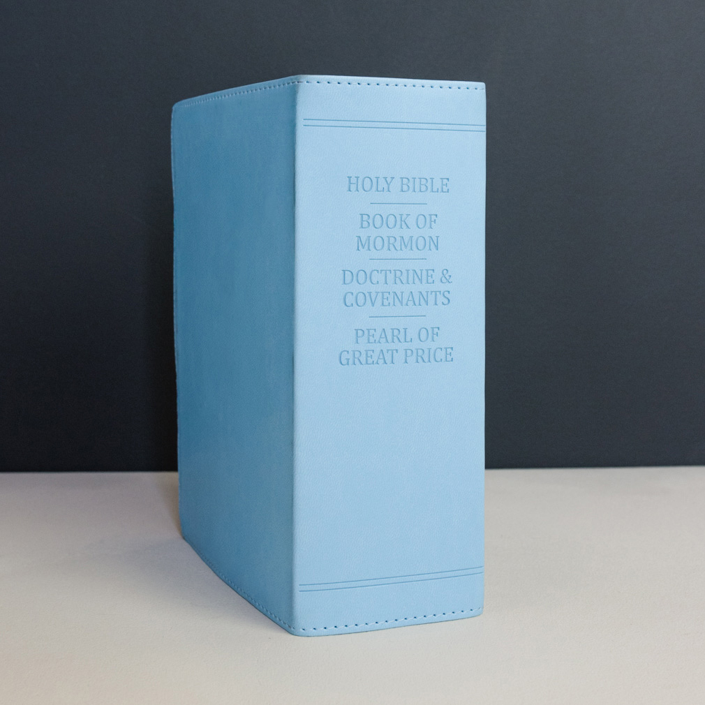 Hand-Bound Simulated Leather Quad - Breezy Blue - LDP-HB-RQ-BRBL