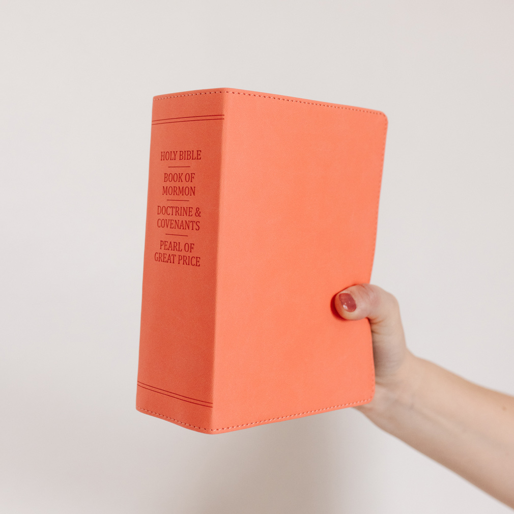 Hand-Bound Simulated Leather Quad - Coral Pink - LDP-HB-RQ-CP