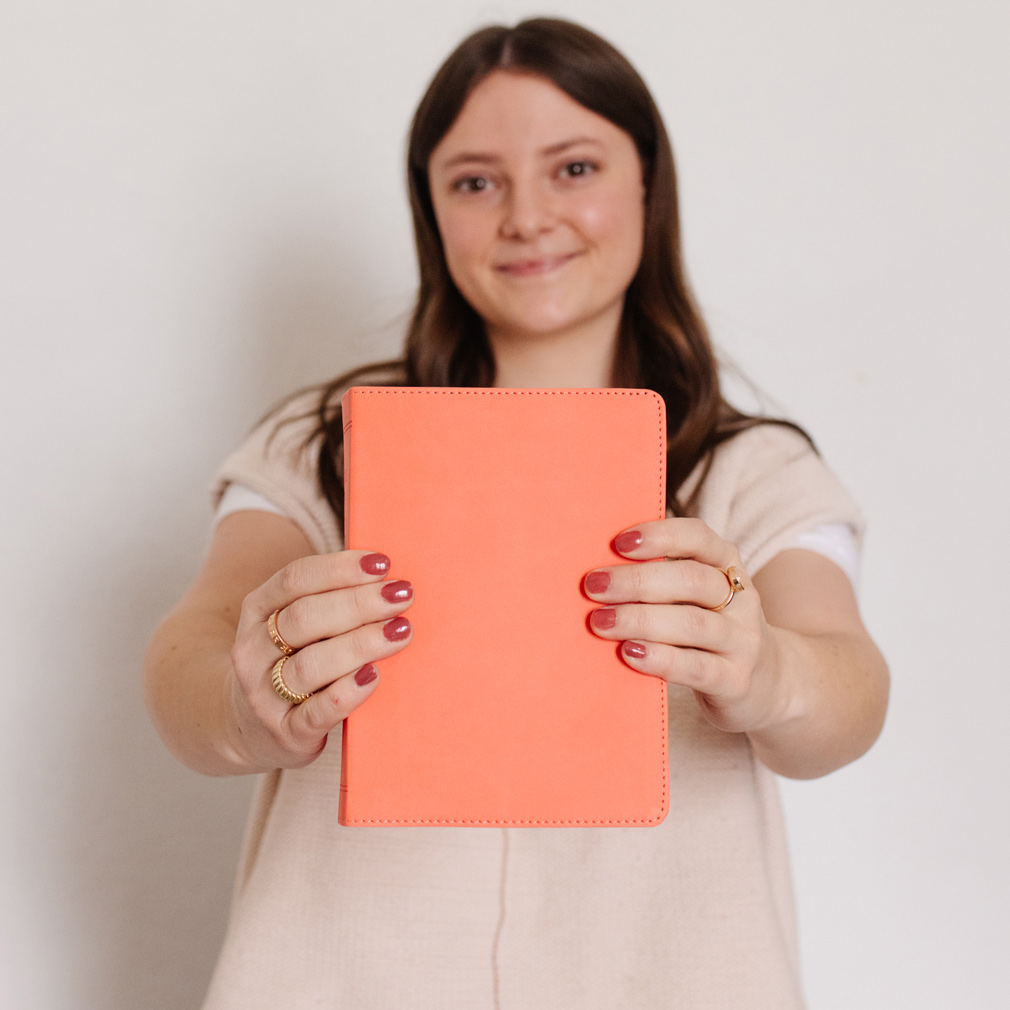 Hand-Bound Simulated Leather Quad - Coral Pink - LDP-HB-RQ-CP