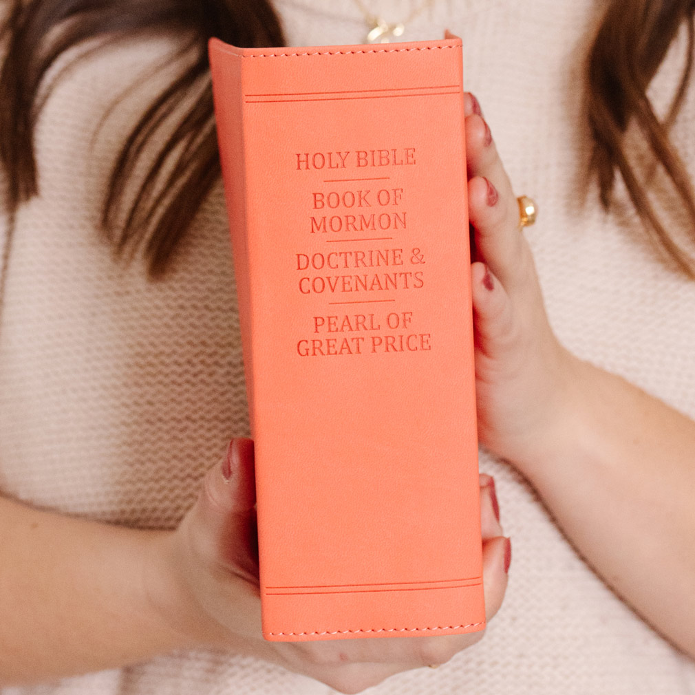 Hand-Bound Simulated Leather Quad - Coral Pink - LDP-HB-RQ-CP
