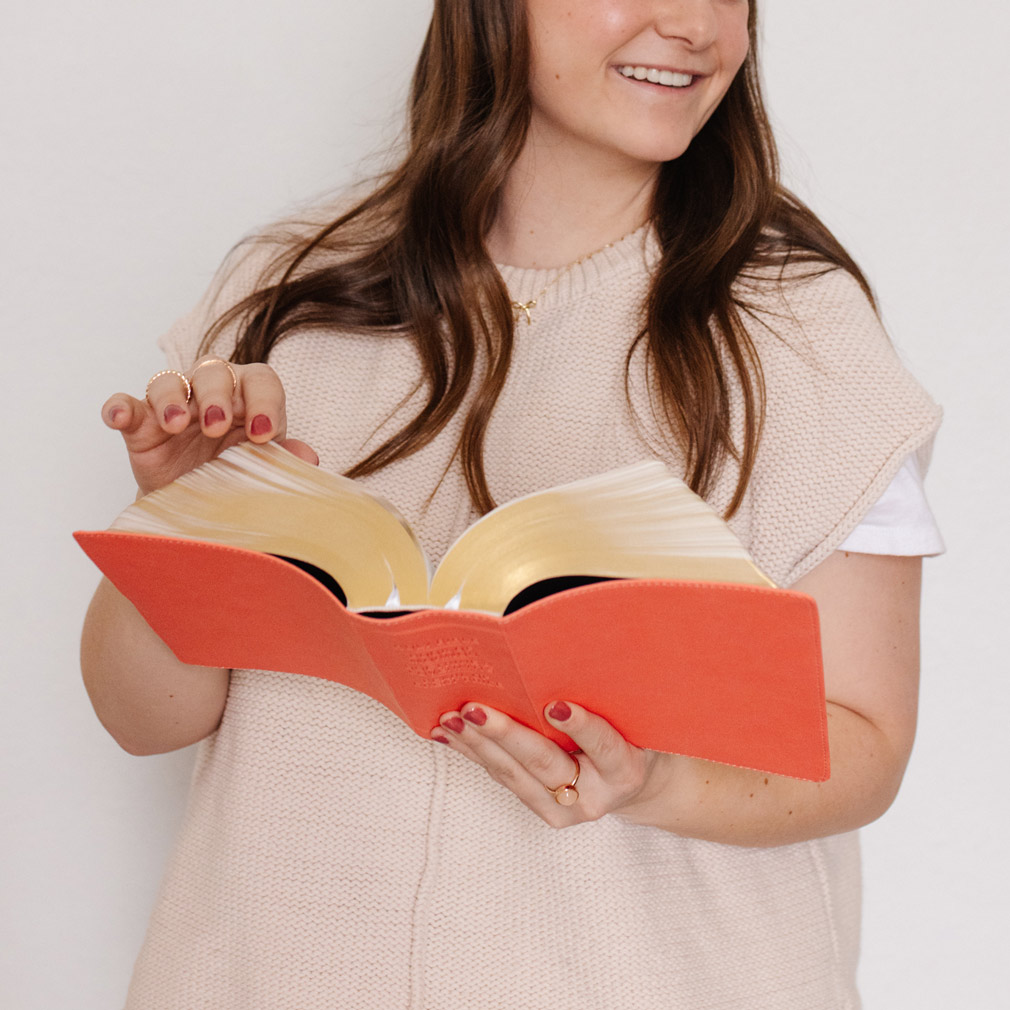 Hand-Bound Simulated Leather Quad - Coral Pink - LDP-HB-RQ-CP