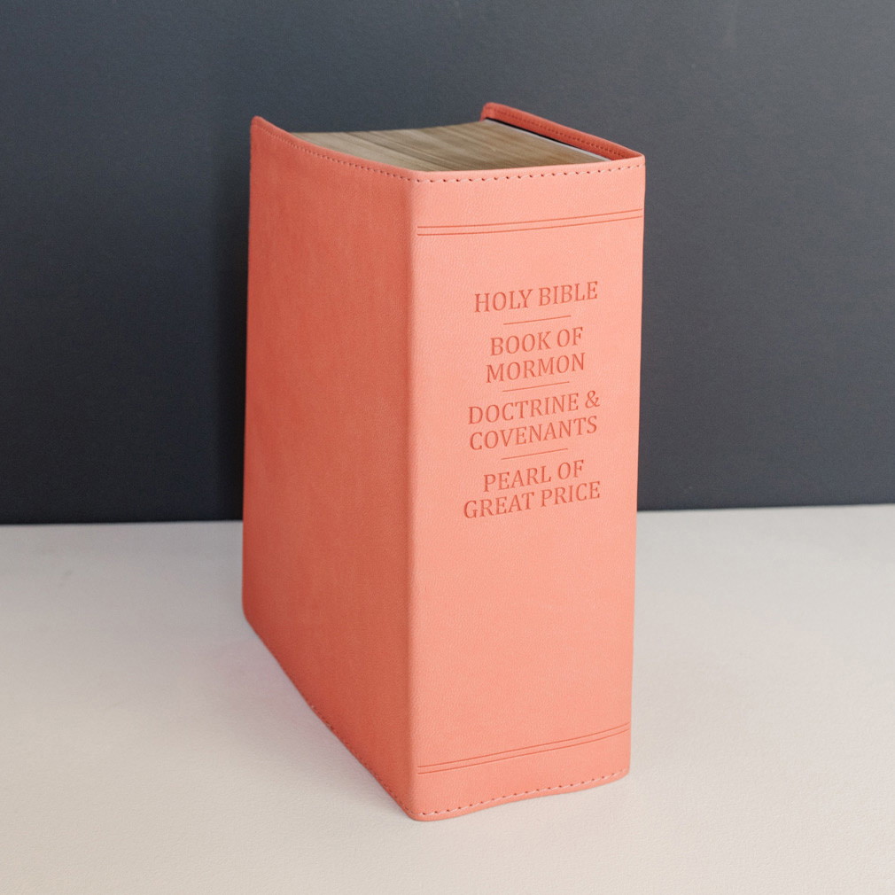 Hand-Bound Simulated Leather Quad - Coral Pink - LDP-HB-RQ-CP