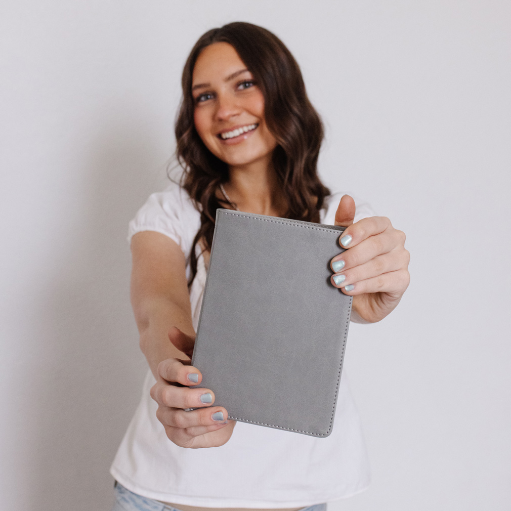 Hand-Bound Simulated Leather Quad - Falcon Gray - LDP-HB-RQ-FG