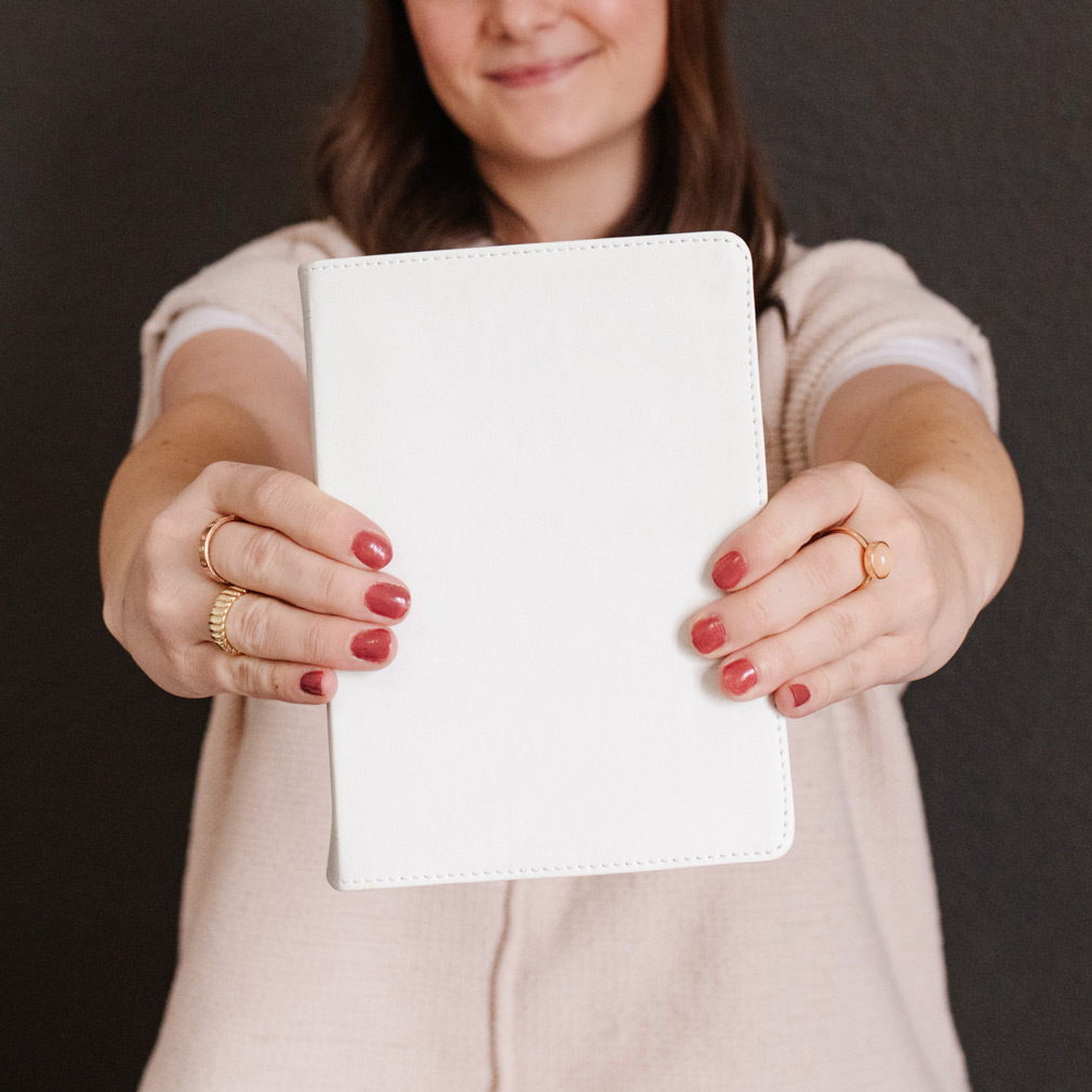 Hand-Bound Simulated Leather Quad - Cloud White - LDP-HB-RQ-CW