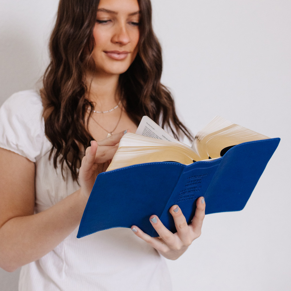 Hand-Bound Simulated Leather Quad - Mountain Blue - LDP-HB-RQ-MB