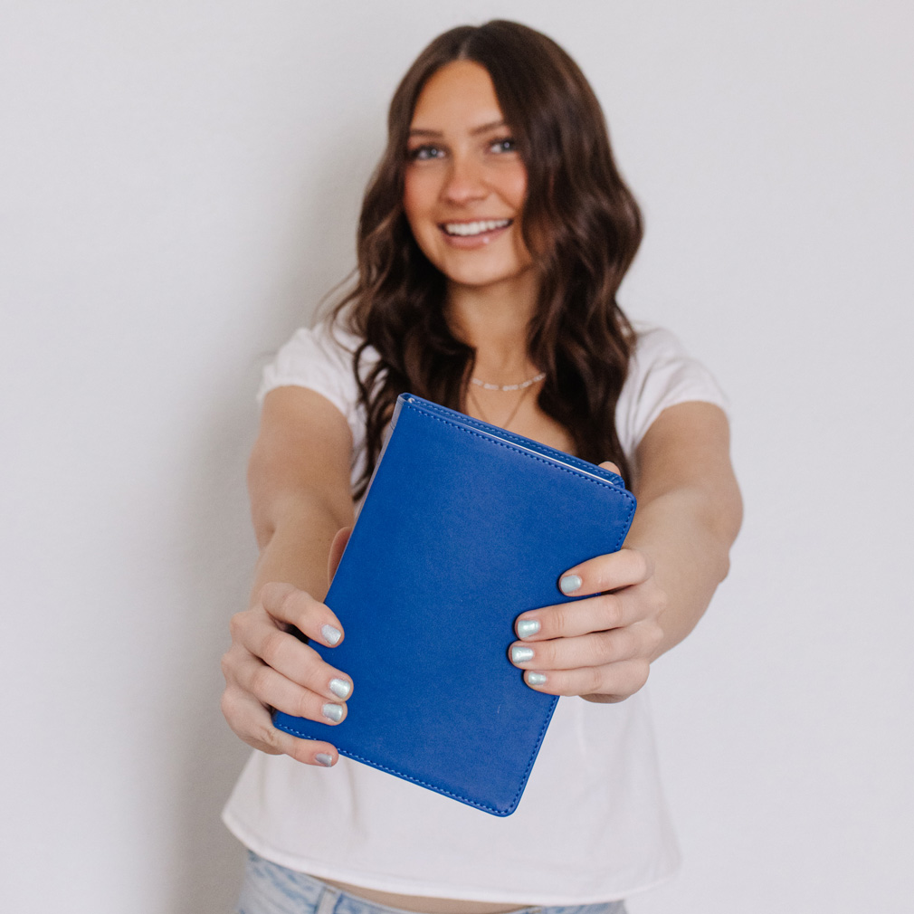 Hand-Bound Simulated Leather Quad - Mountain Blue - LDP-HB-RQ-MB