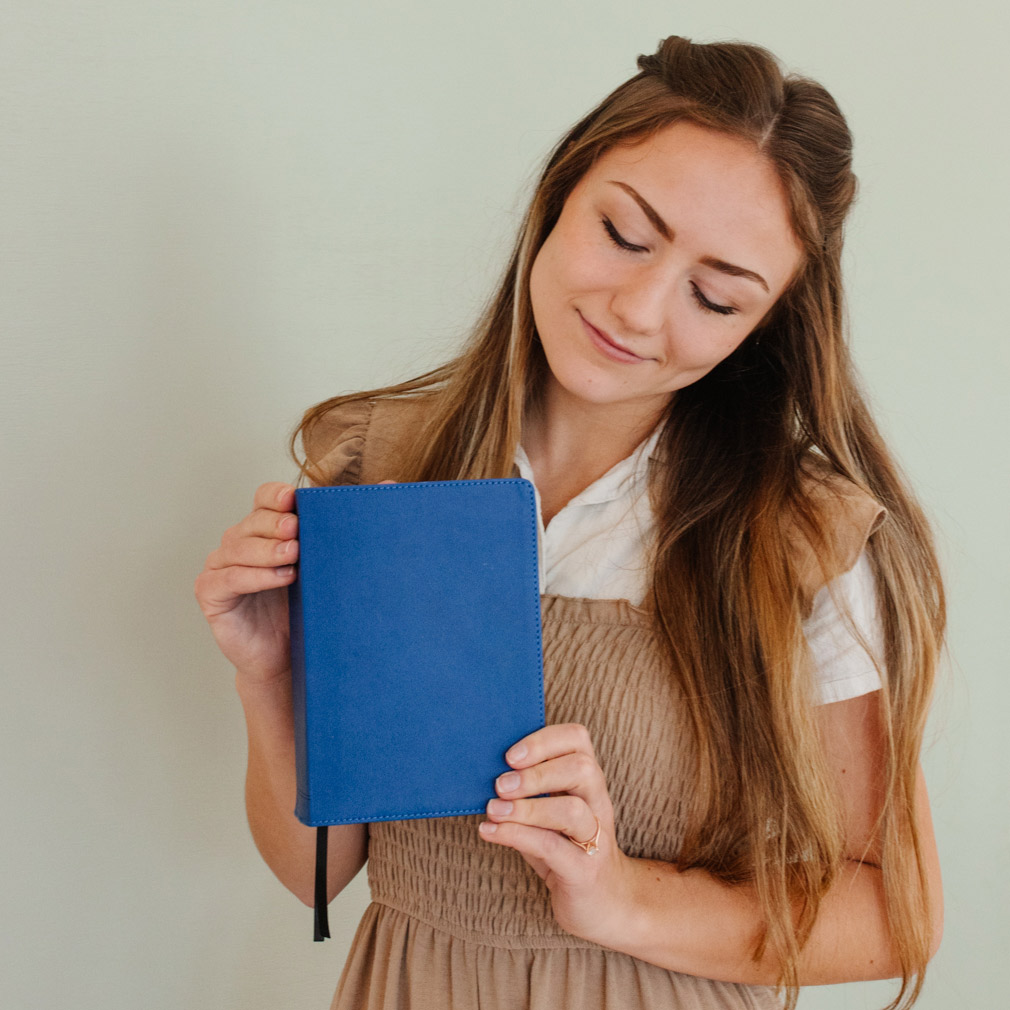 Hand-Bound Simulated Leather Quad - Mountain Blue - LDP-HB-RQ-MB