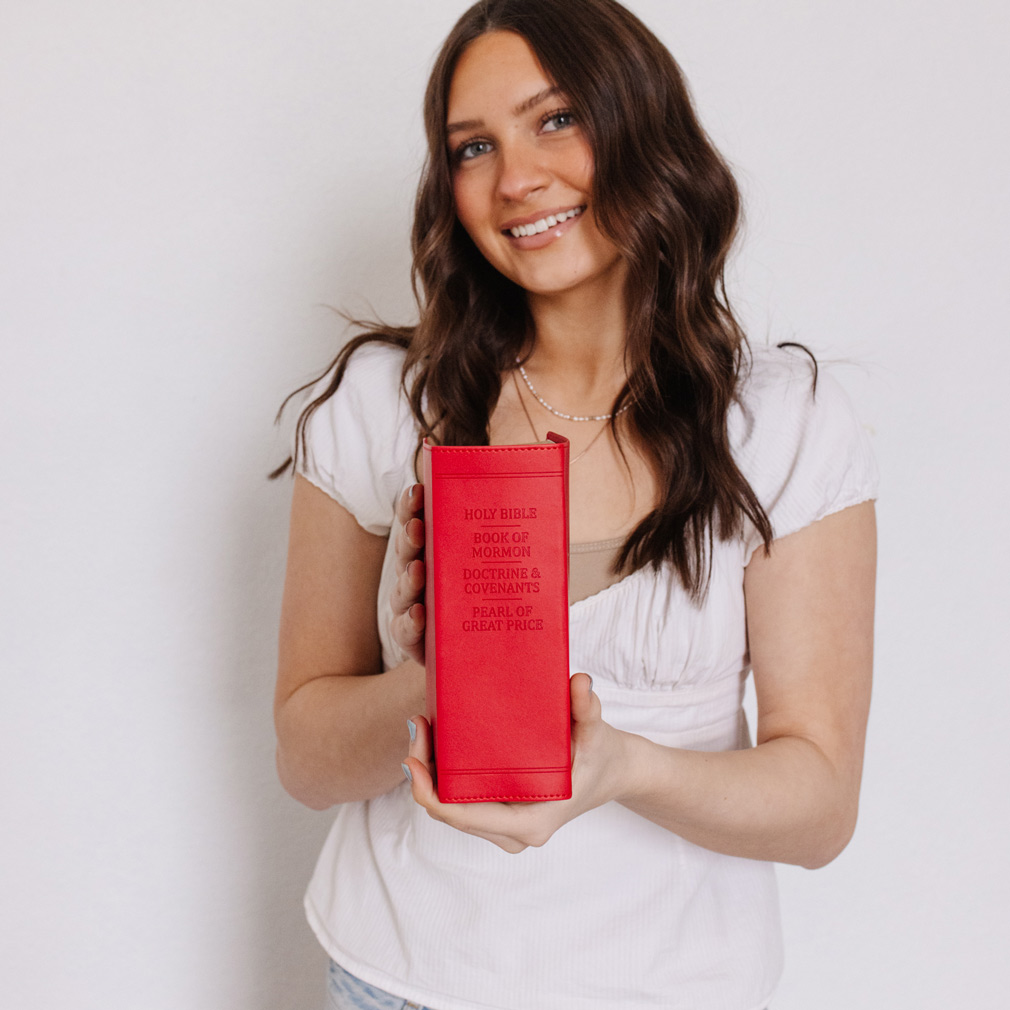 Hand-Bound Simulated Leather Quad - Patriot Red - LDP-HB-RQ-PR