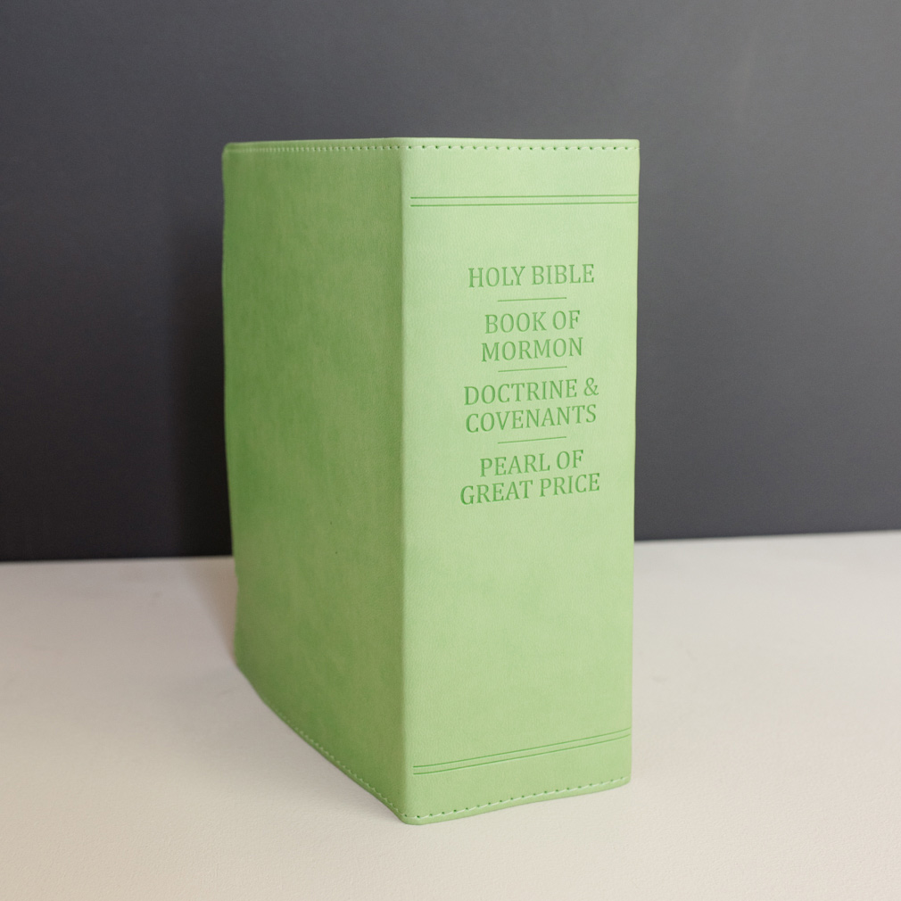 Hand-Bound Simulated Leather Quad - Spring Green - LDP-HB-RQ-SG