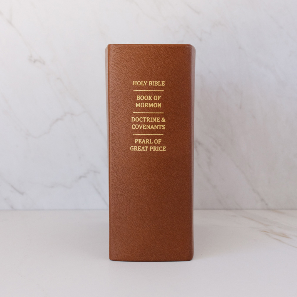 Pre-Made Hand-Bound Genuine Leather Quad - Caramel Brown - LDP-HB-RQ-CBR-PM