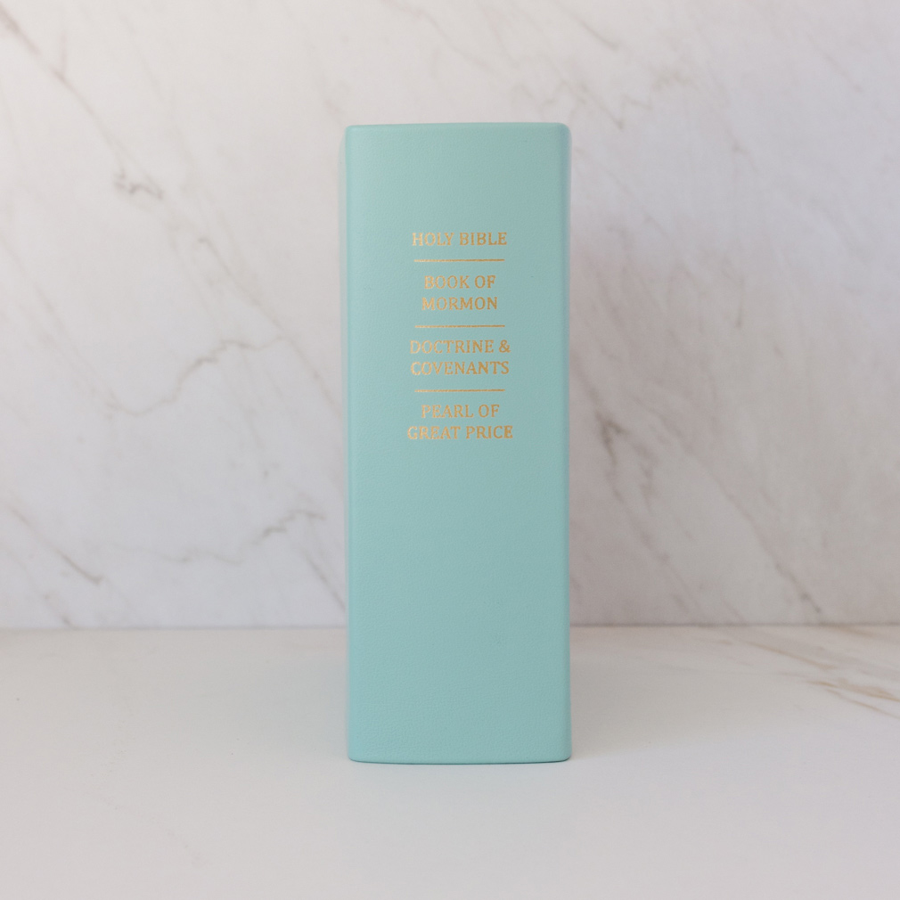 Pre-Made Hand-Bound Genuine Leather Quad - Light Turquoise - LDP-HB-RQ-LTQ-PM