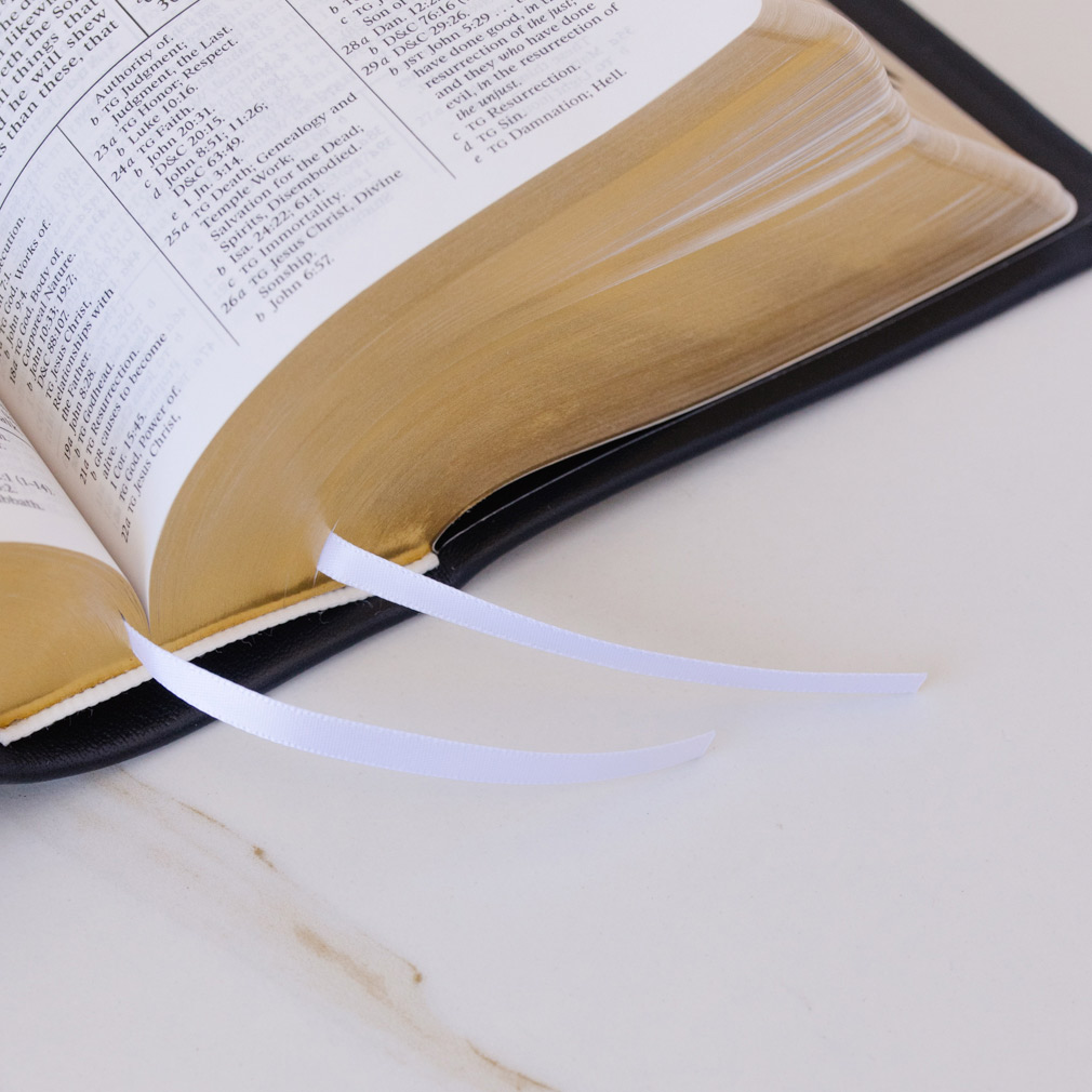 Pre-Made Hand-Bound Genuine Leather Quad - Navy Blue, White Ribbons - LDP-HB-RQ-NBL-PM-WHT