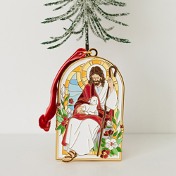 The Good Shepherd Enamel Ornament light the world, light the world message, light the world ornament, lds christmas ornament, lds christmas quote, lds christmas message, light the world