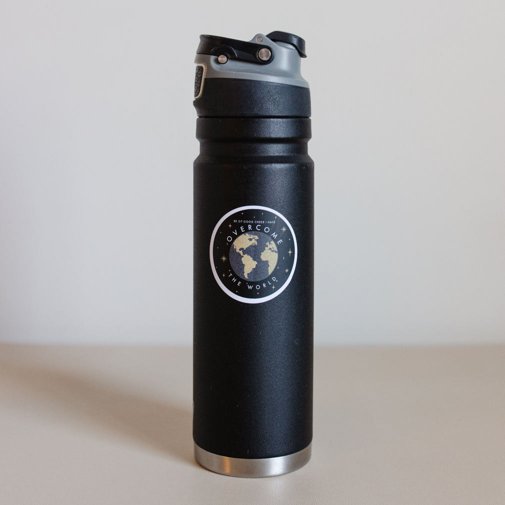 Overcome the World Globe Vinyl Sticker - LDP-VS-OWG