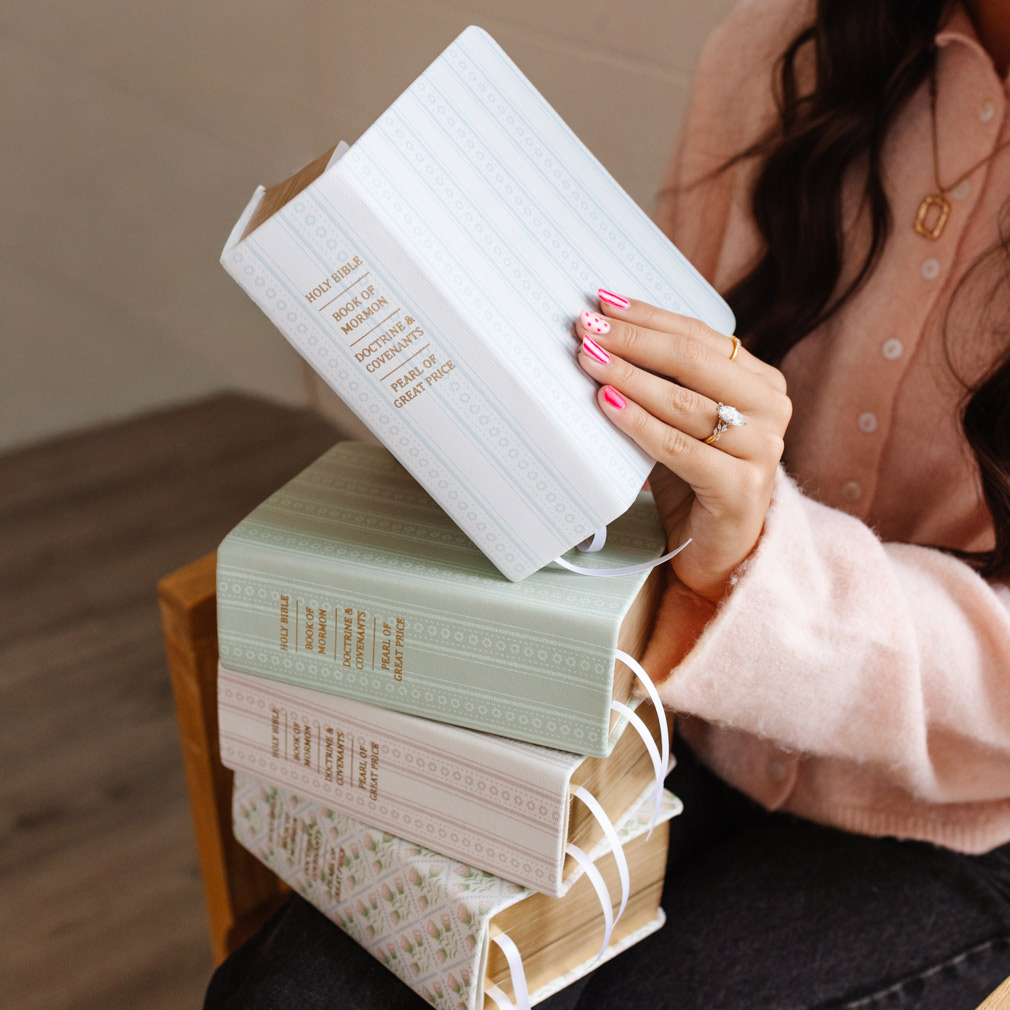 Hand-Bound Genuine Leather Quad - Cloud Ribbon - LDP-HB-RQ-CR