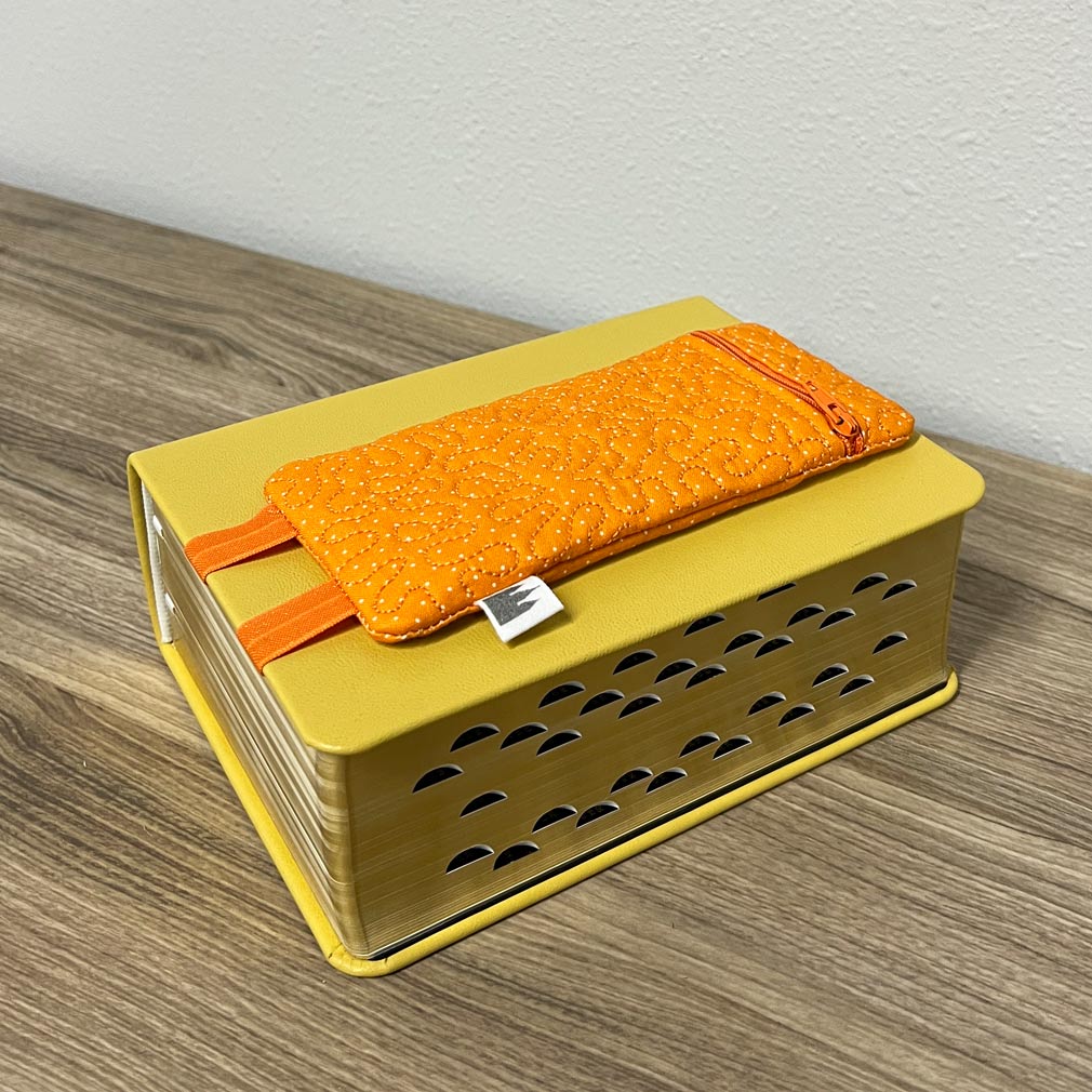Small Scripture Pencil Pouch - Orange - BF-LDP-POUCH-SM-ORANGE