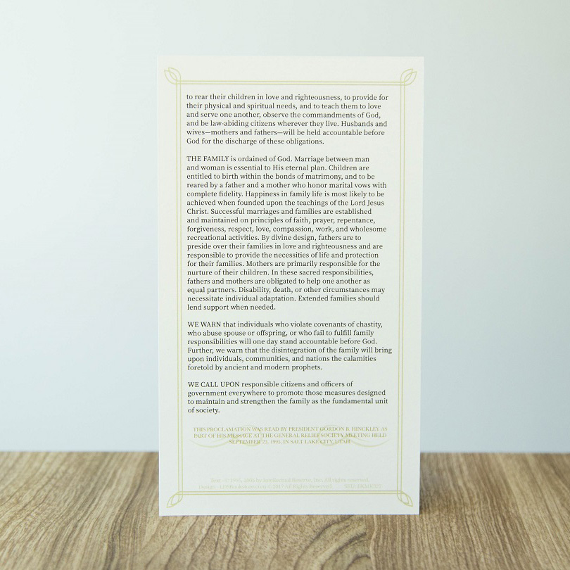 Family Proclamation Bookmark - LDP-BKMK327