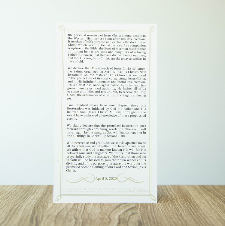Restoration Proclamation Bookmark - LDP-BKMK342