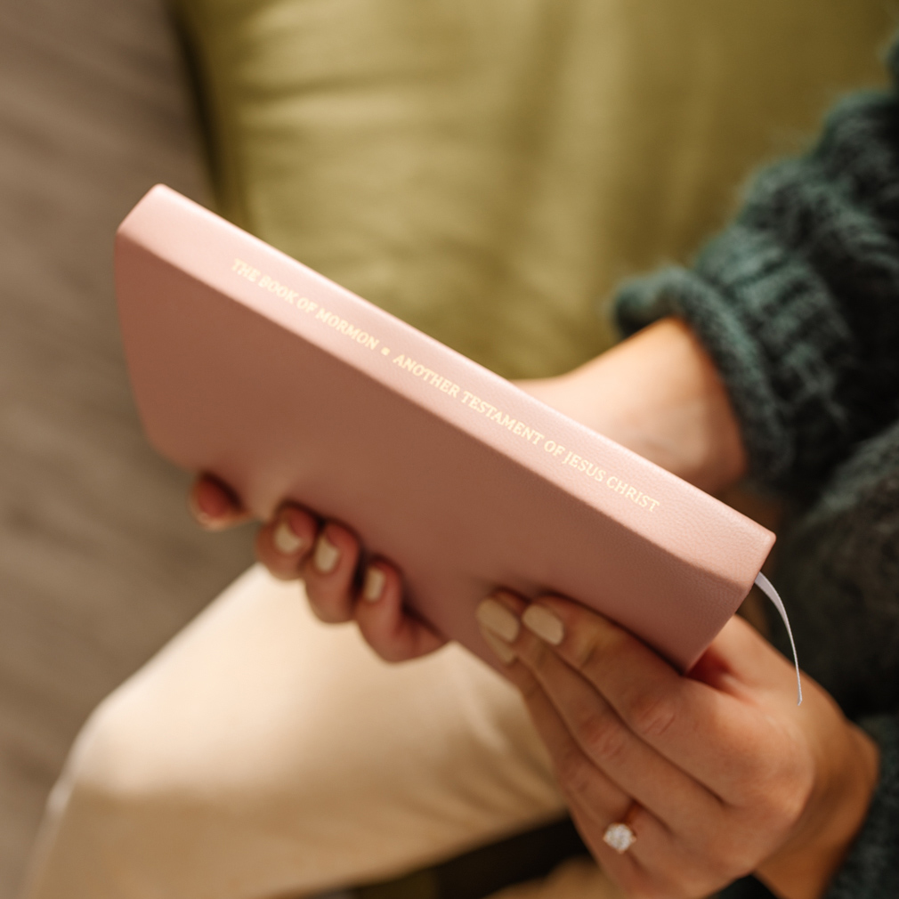 Hand-Bound Genuine Leather Book of Mormon - Blush Pink - LDP-HB-BOM-BPK