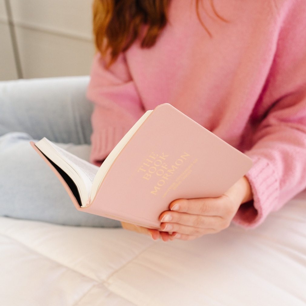 Hand-Bound Genuine Leather Book of Mormon - Blush Pink - LDP-HB-BOM-BPK