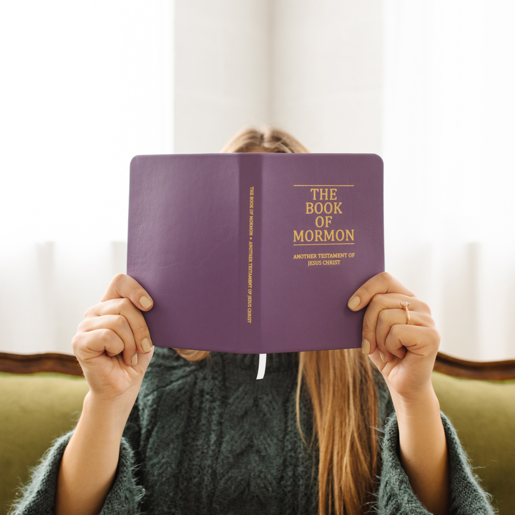 Hand-Bound Genuine Leather Book of Mormon - Lilac - LDP-HB-BOM-LLC