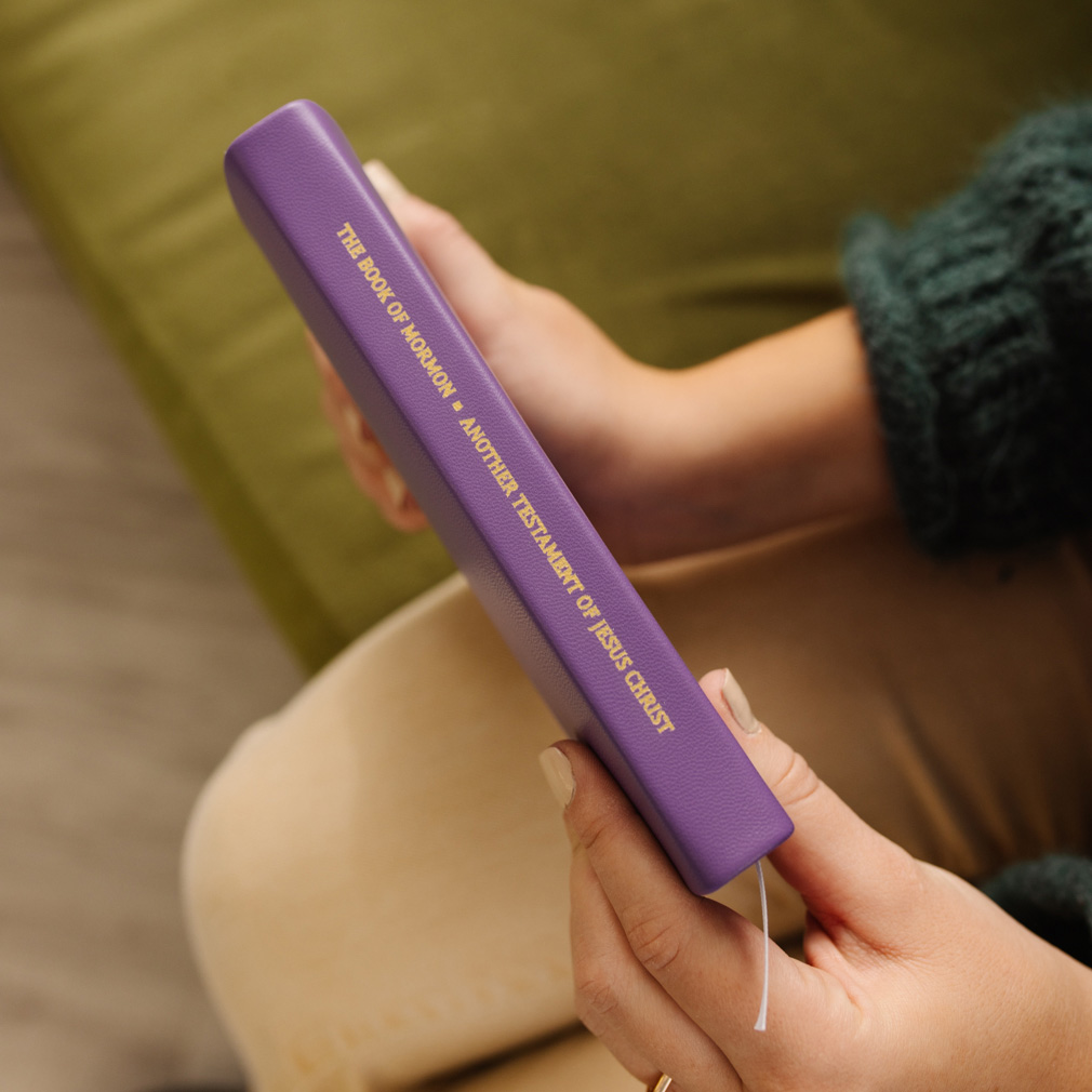 Hand-Bound Genuine Leather Book of Mormon - Lilac - LDP-HB-BOM-LLC