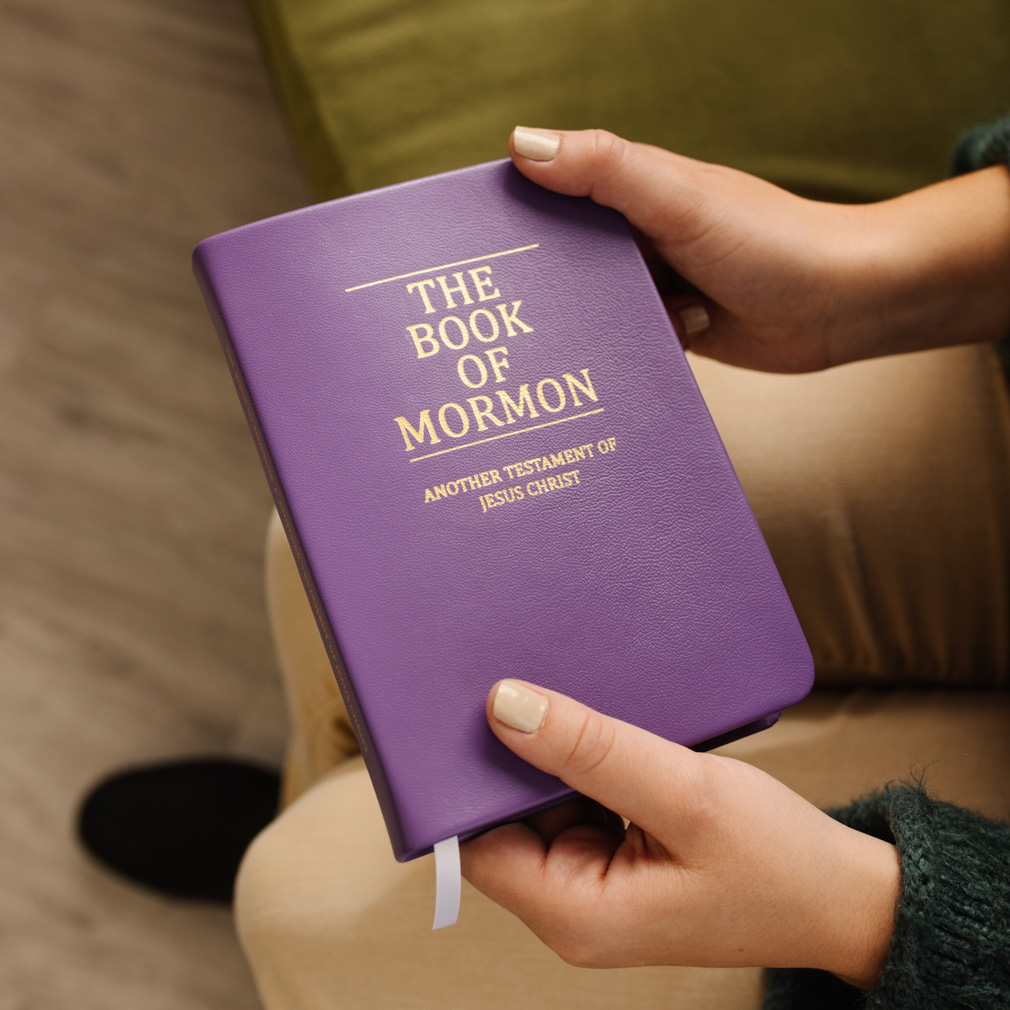 Hand-Bound Genuine Leather Book of Mormon - Lilac - LDP-HB-BOM-LLC