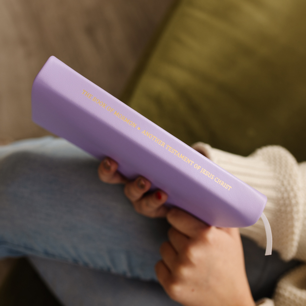 Hand-Bound Genuine Leather Book of Mormon - Lavender - LDP-HB-BOM-LVD