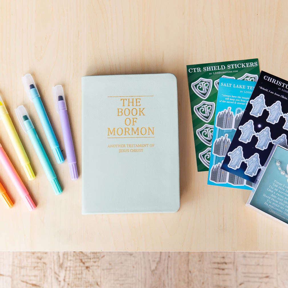 Hand-Bound Genuine Leather Book of Mormon - Mint Green - LDP-HB-BOM-MNT