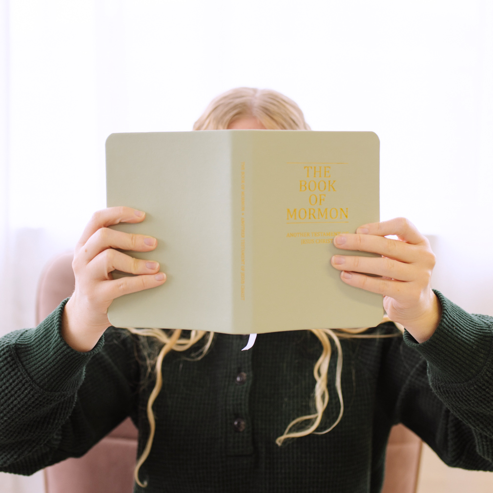 Hand-Bound Genuine Leather Book of Mormon - Mint Green - LDP-HB-BOM-MNT