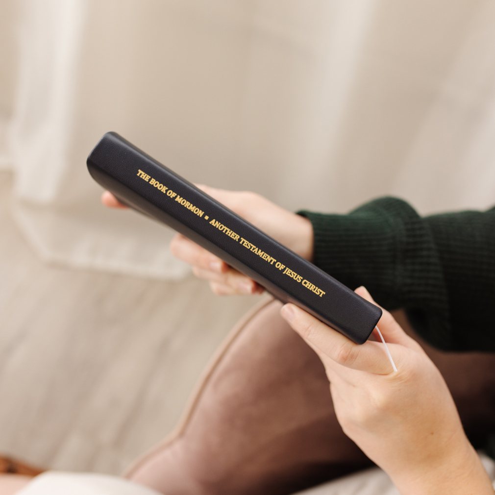 Hand-Bound Genuine Leather Book of Mormon - Navy Blue - LDP-HB-BOM-NBL