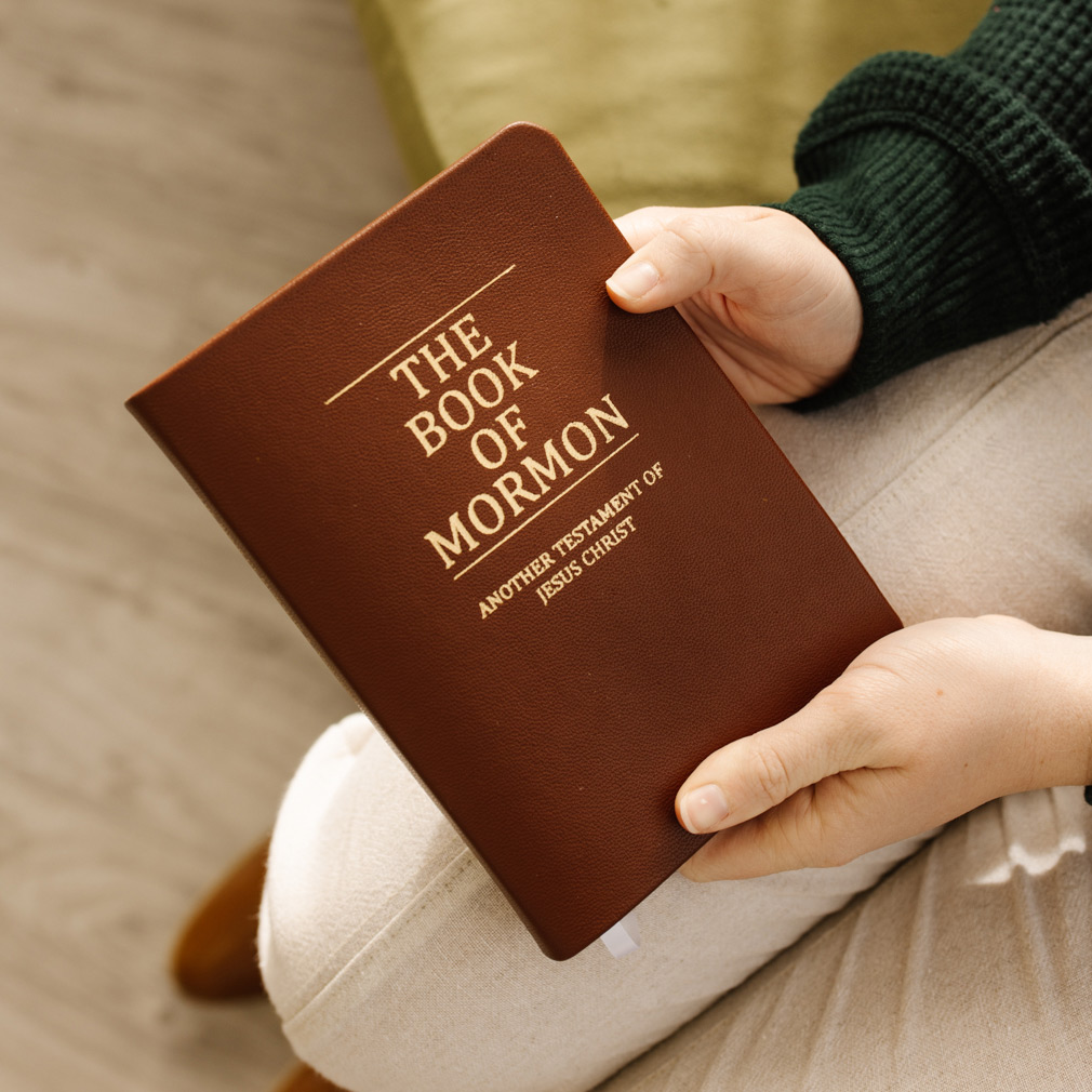 Hand-Bound Genuine Leather Book of Mormon - Rustic Brown - LDP-HB-BOM-RBR