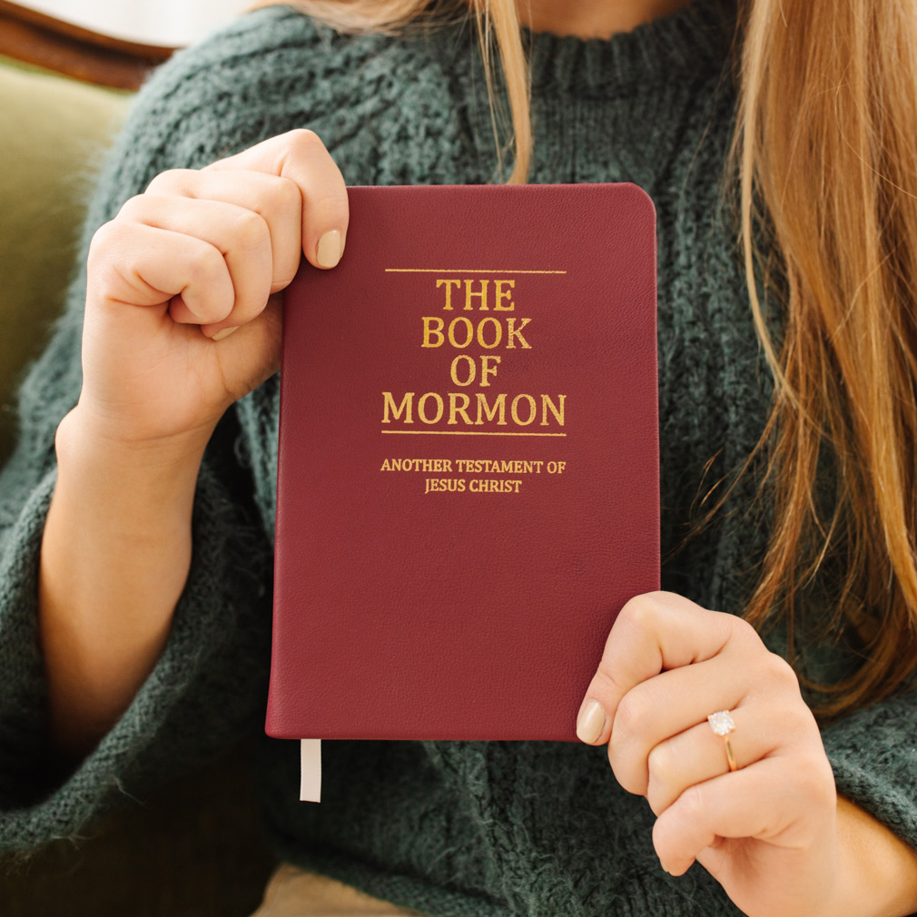 Hand-Bound Genuine Leather Book of Mormon - Red Plum - LDP-HB-BOM-RDP