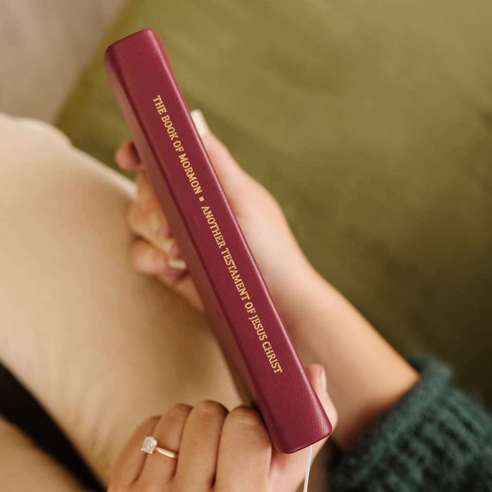 Hand-Bound Genuine Leather Book of Mormon - Red Plum - LDP-HB-BOM-RDP