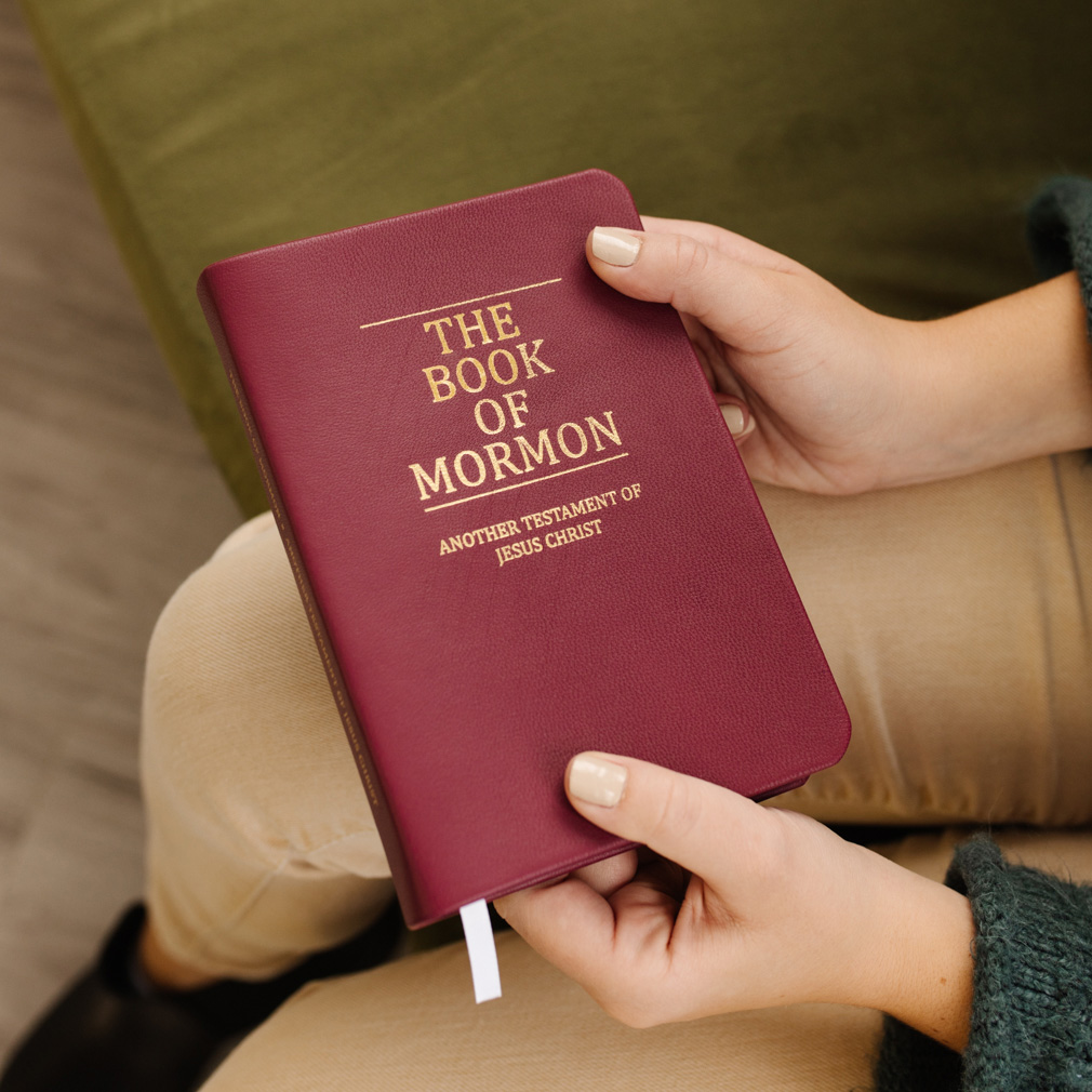 Hand-Bound Genuine Leather Book of Mormon - Red Plum - LDP-HB-BOM-RDP