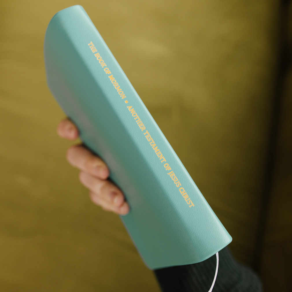 Hand-Bound Genuine Leather Book of Mormon - Teal - LDP-HB-BOM-TEL