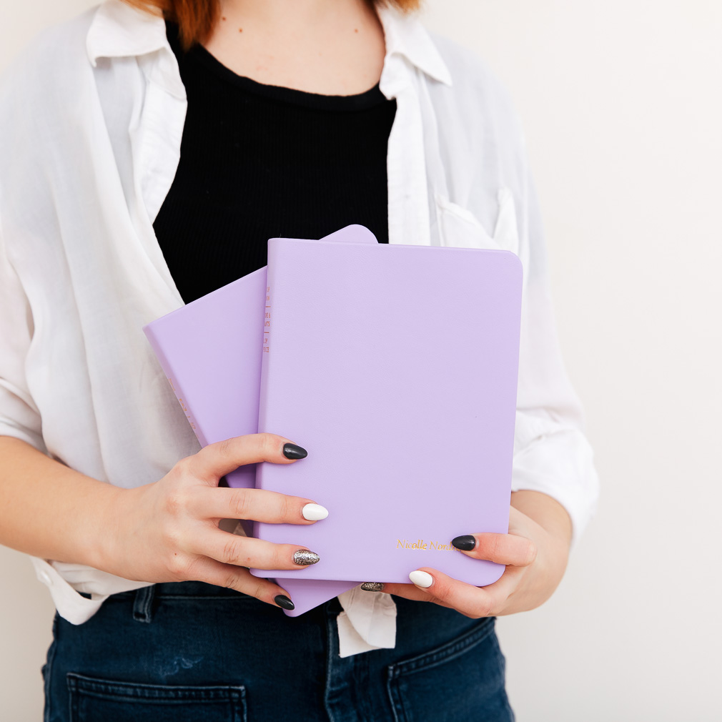 Hand-Bound Genuine Leather Triple - Lavender - LDP-HB-RT-LVD