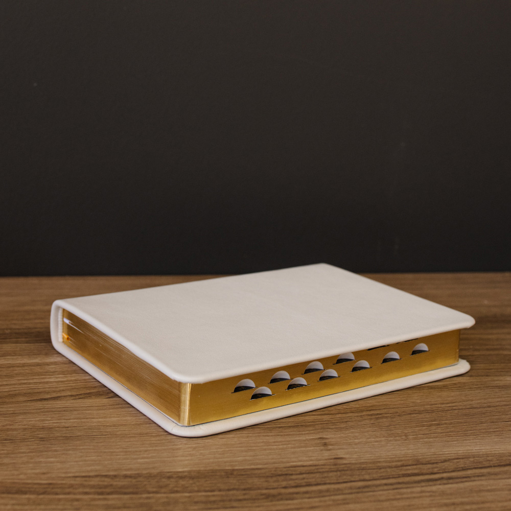 Hand-Bound Genuine Leather Triple - White - LDP-HB-RT-WHT
