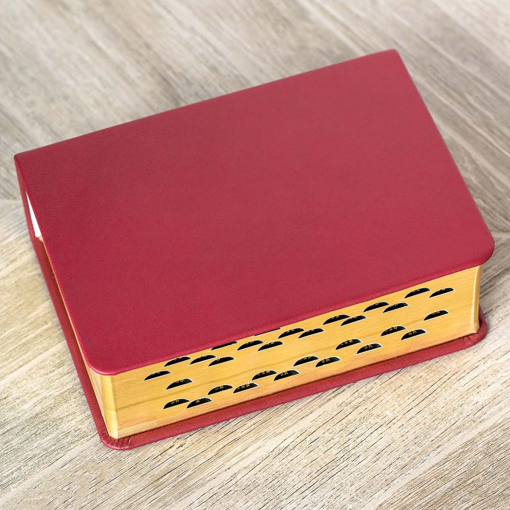 Hand-Bound Genuine Leather Quad - Red Plum - LDP-HB-RQ-RDP