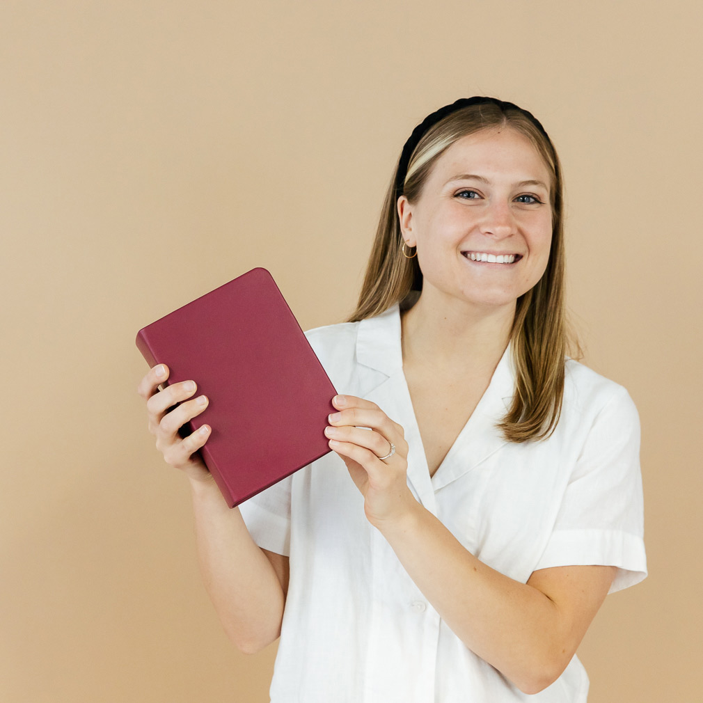 Hand-Bound Genuine Leather Quad - Red Plum - LDP-HB-RQ-RDP