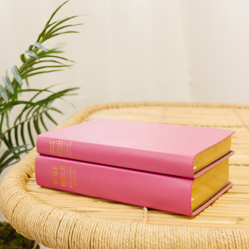 Large Hand-Bound Genuine Leather Triple - Pink - LDP-HB-LT-PNK