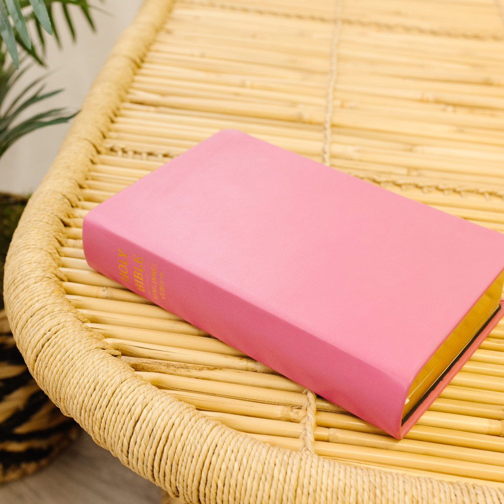 Large Hand-Bound Genuine Leather Bible - Pink - LDP-HB-LB-PNK
